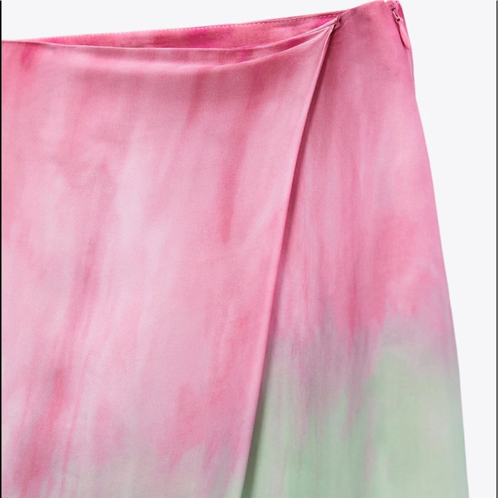 Zara satin effect tie dye wide leg wrap pants, premium quality - Picture 12 of 13